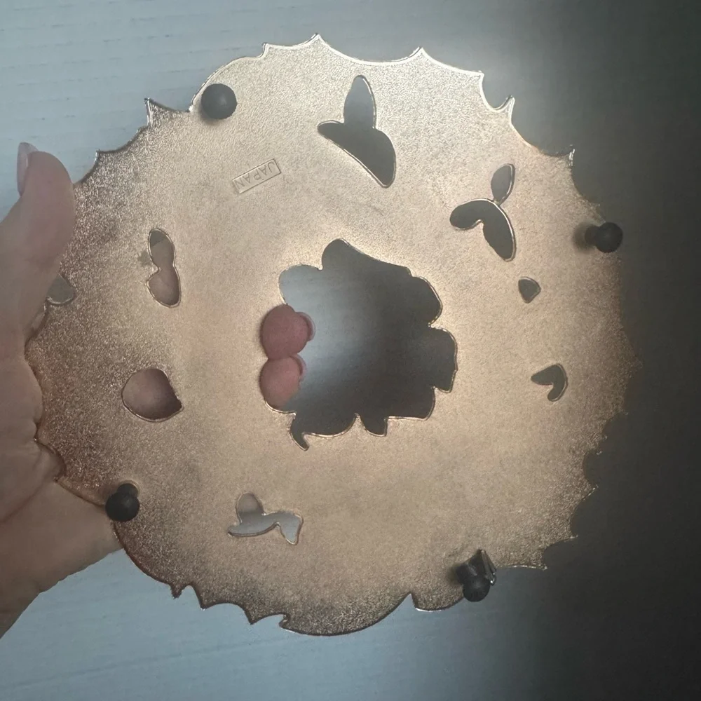 Vintage Christmas Holly Wreath Trivet